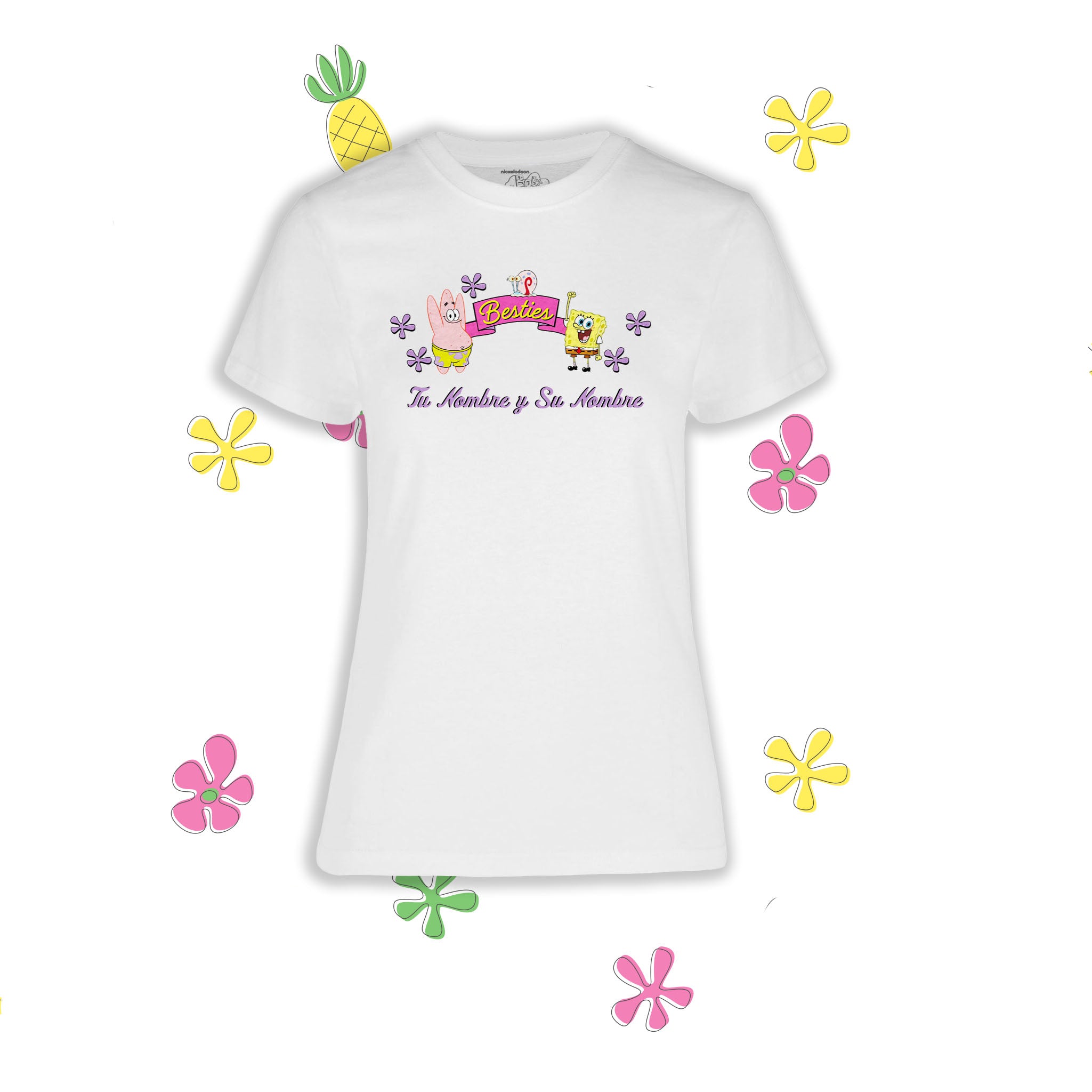 Playera de Mujer Bob Esponja Besties (Personalizado) – Bob